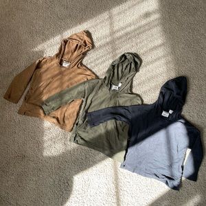 3 Zara Baby Lightweight Hooded Pull Over Shirts 18-24 months
